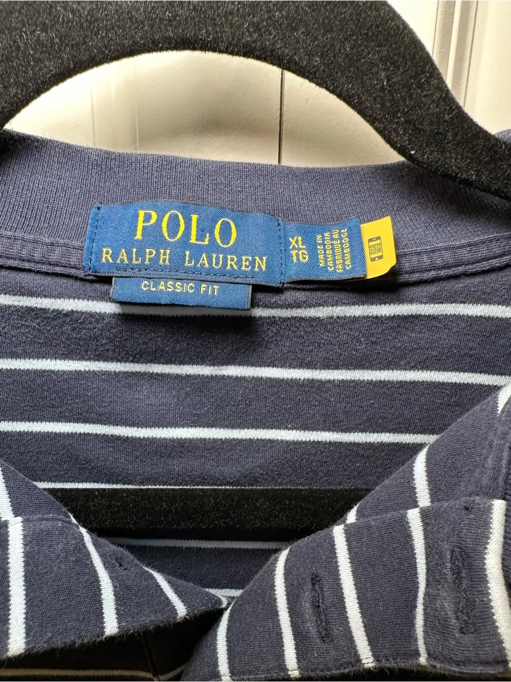 Polo by Ralph Lauren Men’s Navy with White Stripes Classic Fit Polo XL